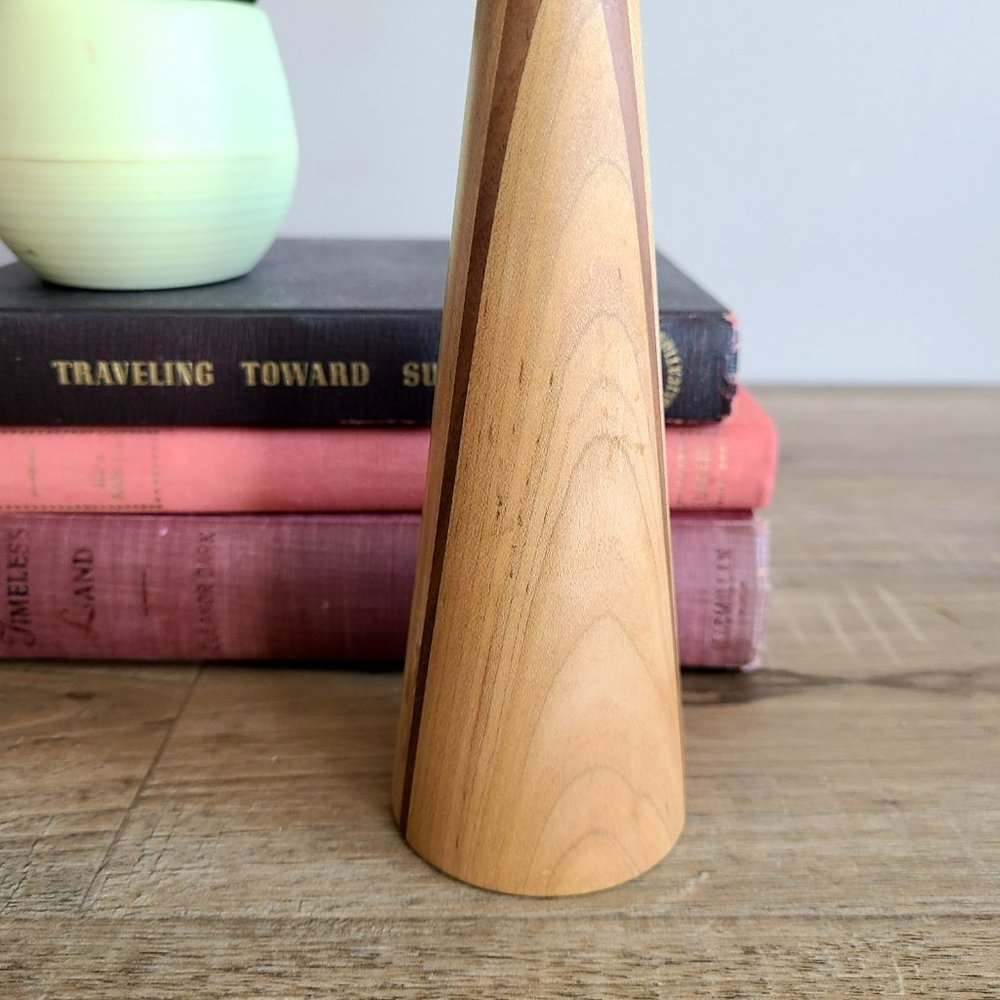 Midcentury wooden teak candleholder/candlestick. - Picture 3 of 7